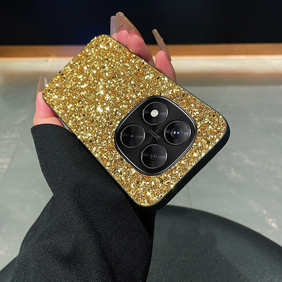 Luxuriöse Handyhülle aus buntem Glitzer-Diamant-Leder für Xiaomi Redmi Note 14 15 4G 5G Pro mit weicher Rückseite in Rot und Multicolour - Bild 2