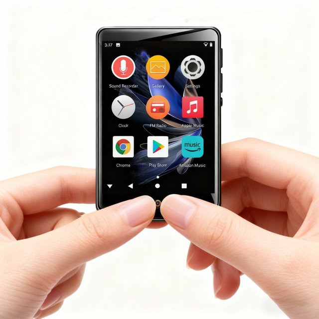 Famue PA03 Mini WiFi MP3-Player mit Android-System, Bluetooth 5.3 und 80G Speicher, Schwarz - Bild 1
