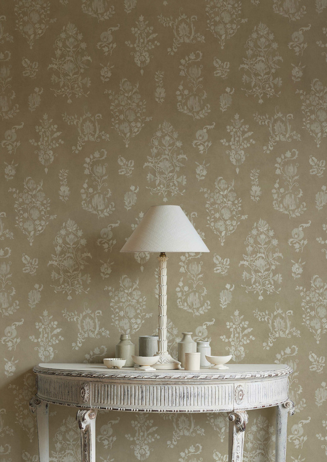 Lewis & Wood Tapete Sicilia in Sandstone mit floralem Vintage-Design und botanischem Muster aus Vlies, Breite: 134 cm - Bild 1