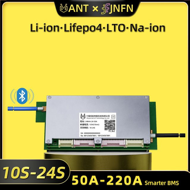 Ant BMS Smart Bluetooth Schutzplatine für Lithium-Batterien Li-Ion LiFePO4 LTO 10S bis 24S 60V 72V - Bild 1