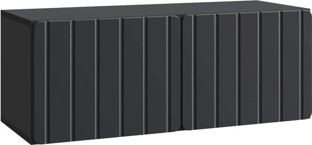 vidaXL Wandmontierter TV-Schrank in Schwarz, modern und glänzend, B/H/T: 78,5 x 31 x 30 cm - Bild 1