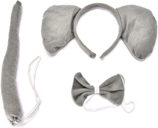 Argon Elefantenohr Stirnbänder, Tier Kopfschmuck, Grau, Plüsch / Textil - Bild 1