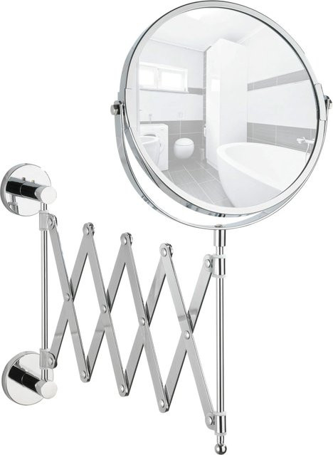 Wenko Power-Loc Teleskop Kosmetikspiegel Elegance in Silber - Bild 1