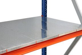 Regalwerk EMMA Zusatzebene aus Stahl in Orange mit Z-Profil, B/T: 1850 x 800 mm - Bild 1