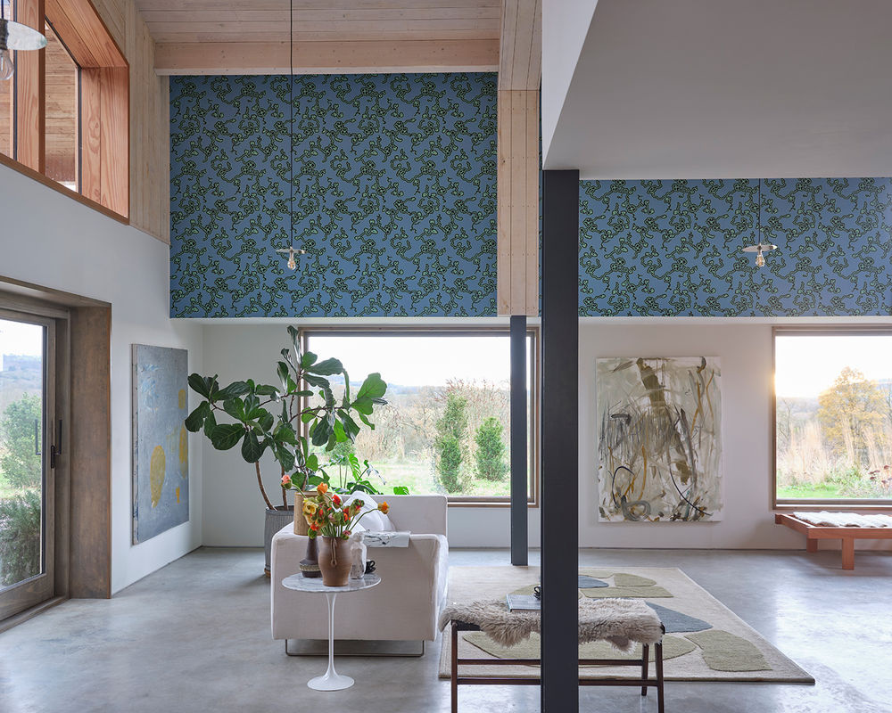 Farrow & Ball Tapete mit floralem und botanischem Abstract-Muster in Blau - Bild 2
