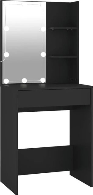 vidaXL Schminktisch Hollywood LED Schwarz B/T/H: 60 x 40 x 140 cm - Bild 1