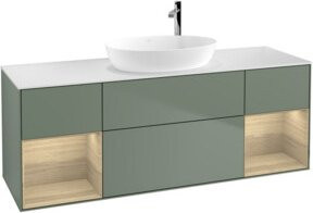 V&B Waschtischunterschrank Finion mit Wandbeleuchtung, Farbe: Weiß lackiert, Breite: 160 cm, Tiefe: 50,1 cm, Höhe: 50,1 cm - Bild 1