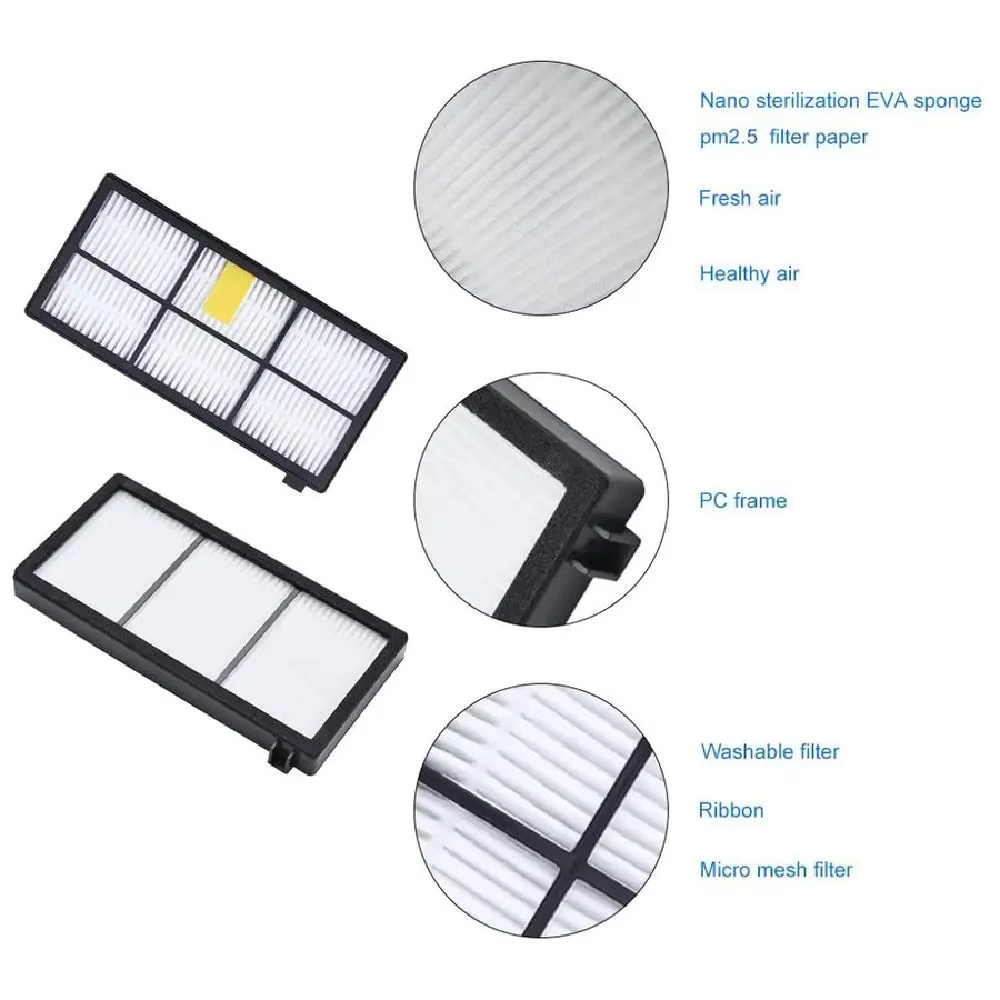 iRobot Roomba 800 und 900 Serie Ersatzteil-Set mit HEPA-Filter sowie Haupt- und Seitenbürsten für Modelle 805, 864, 871, 891, 960, 961, 964 und 980 - Bild 1