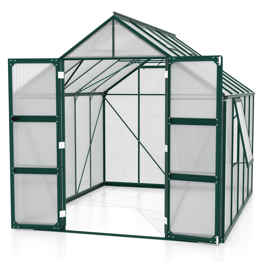 Vitavia Gewächshaus Olymp 8300 in Smaragdgrün mit 8,3 m² Fläche, Polycarbonat-Platten und Fundamentrahmen - Bild 2