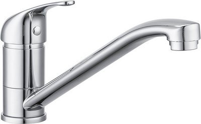 WELLWATER Spültischarmatur Acireale aus Messing in Silber mit Einhebelmischer und Wassersparfunktion - Bild 1