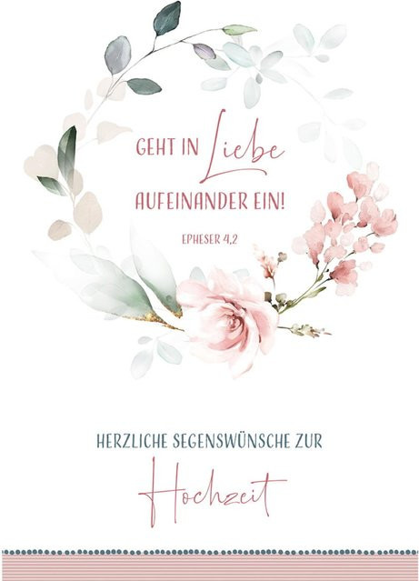 Glückwunschkarten mit herzlichen Segenswünschen zur Hochzeit von Butzon und Bercker, 6 Stück, Mehrfarbig - Bild 1