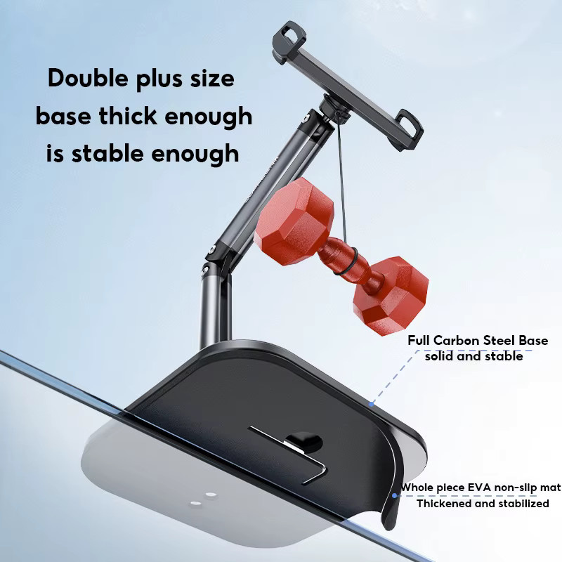 Mozhao Tablet und Smartphone Halterung aus Aluminiumlegierung für den Schreibtisch, verstellbarer Desktop Stand für iPad und andere Geräte, Farben: Grau oder Schwarz - Bild 5