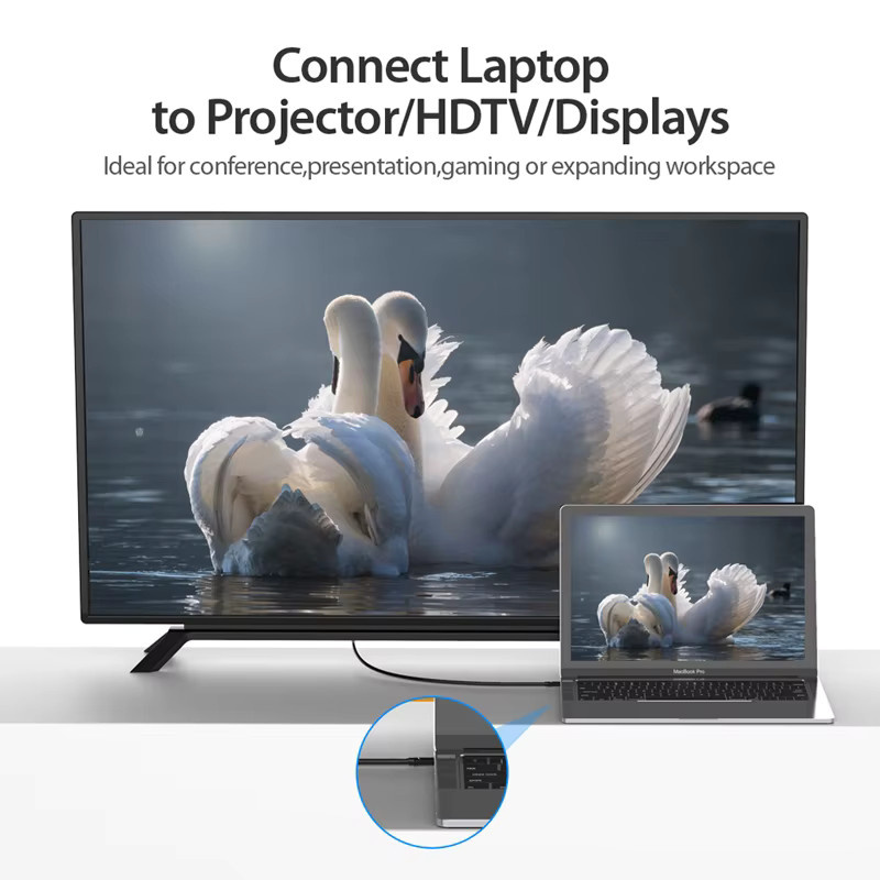 Vention USB-C zu HDMI Kabel 4K@30Hz Adapter in Schwarz, Länge: 2 m - Bild 2