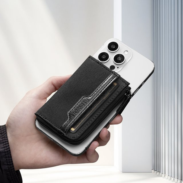 Magnetische Kartenbörse mit RFID-Blockierung für iPhone 17 16 15 14 13 12 in Schwarz oder Blau - Bild 1