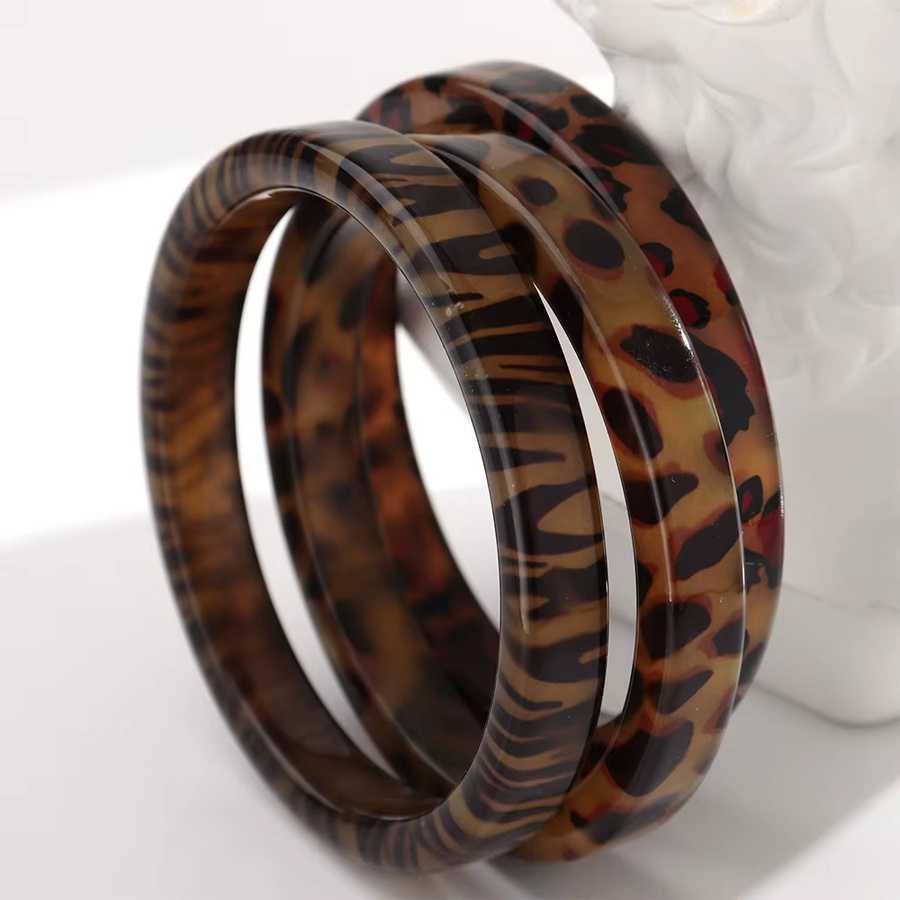 Fishsheep Armreif Acryl, Leopard Print, Bunt, Damen - Bild 5