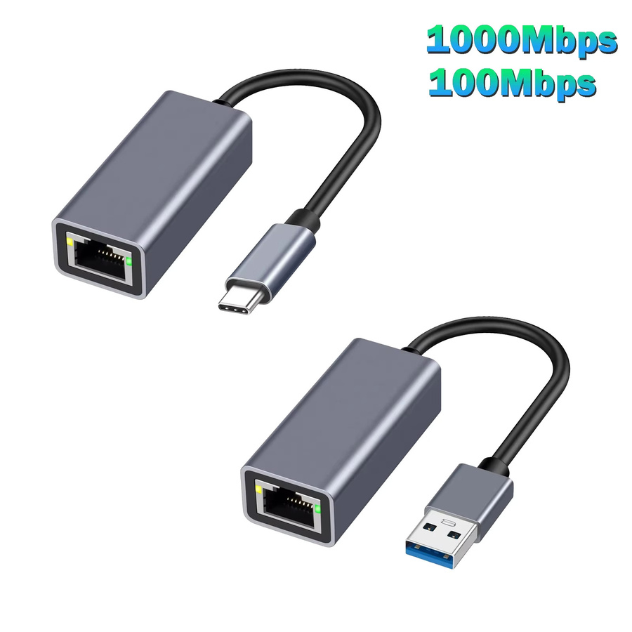 Kebidu USB-C auf RJ45 Ethernet-Adapter, USB 3.0 LAN-Netzwerkkarte für PC, MacBook und Windows Laptop, Grau, 10/100/1000 Mbit/s - Bild 6