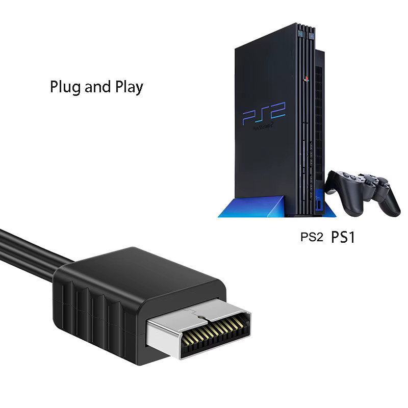 Sony PlayStation PS1 PS2 zu HDMI Konverter Kabel für HDTV in Schwarz zur Videoübertragung in 720P und 1080P (PAL/NTSC) - Bild 5