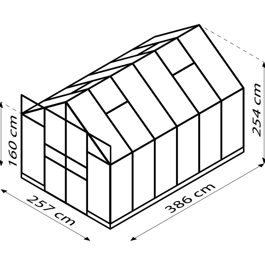 Vitavia Gewächshaus Jamaika inkl. Ready2Grow Zubehör-Set, silber, aluminium eloxiert, 9,9 m² - Bild 3