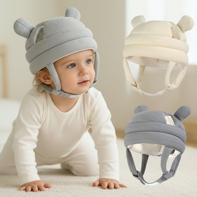 Baby-Lauflernschutz 360° Kopfschutz und Anti-Sturz-Mütze in Apricot - Bild 1