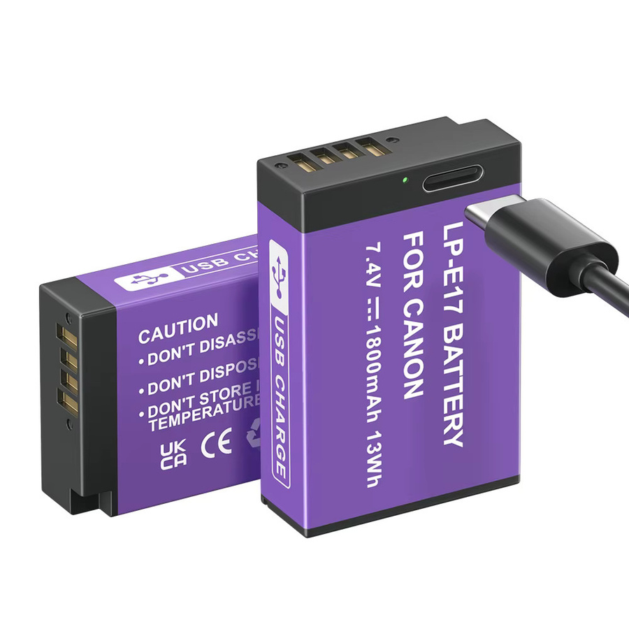 PALO LP-E17 Akku mit USB-C-Eingang für Canon EOS RP, R8, R10, R50, 200D, 250D, 750D, 760D, M3, M5, M6 und Rebel T8i - Bild 2