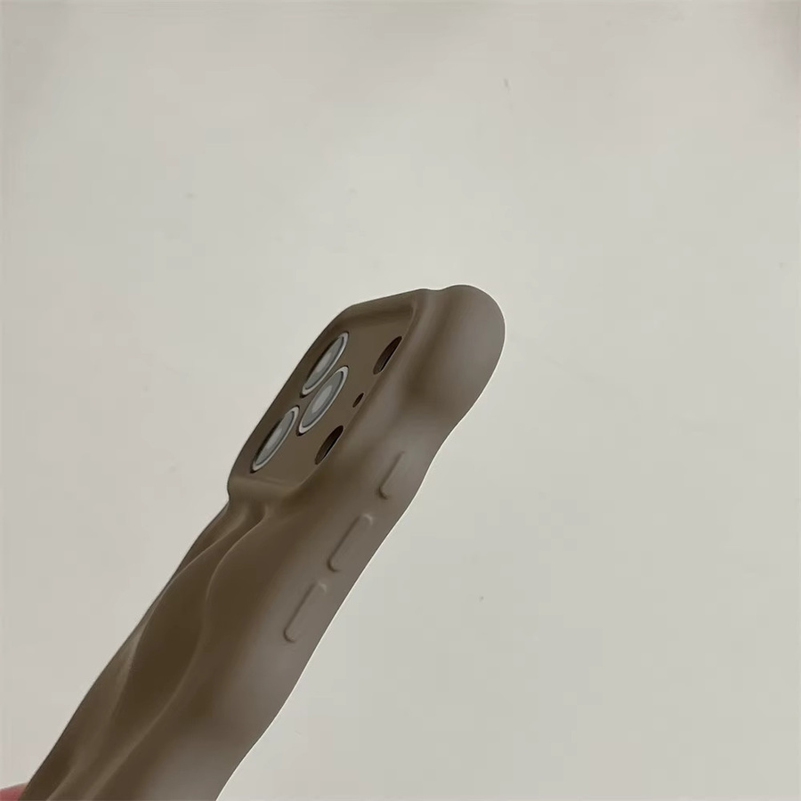 Xeber Matte Handyhülle mit 3D-Blasenwellenmuster für iPhone 17, 16, 15, 14, 13 Pro Max Plus mit Linsenschutz und stoßfester Rückseite in Schwarz - Bild 2
