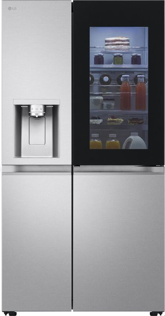 LG Side by Side Kühlschrank GSXE91MBAD in Silver mit No Frost, WiFi und App-Control, B/T/H: 120,0 x 91,3 x 221,0 cm - Bild 1