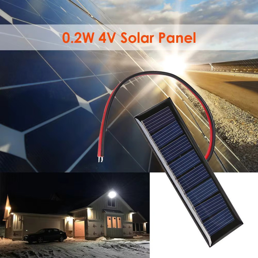 ALLOYSEED Mini Solarpanel 4V 0,2W mit 8 Zellen aus Epoxy für Outdoor-Solarprojekte, Maße: 7,62 x 2,54 cm - Bild 2