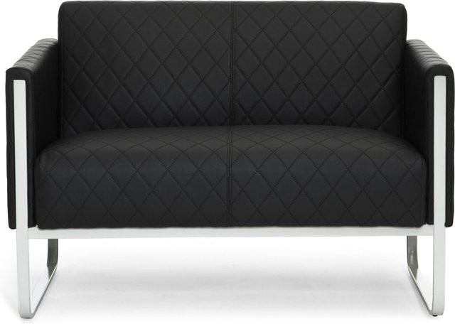 hjh OFFICE Lounge Sofa ARUBA STEP in Schwarz aus Kunstleder mit Armlehnen - Bild 1