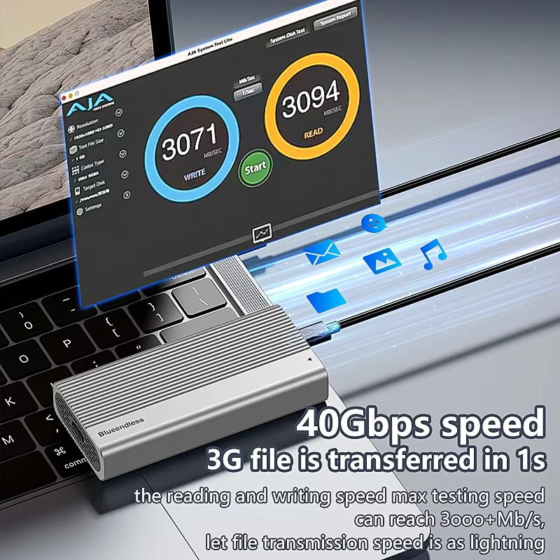 Lenovo USB4 40Gbps M.2 NVMe SSD-Gehäuse mit PCIe 4.0 Hochgeschwindigkeit und Kühlventilator, kompatibel mit Thunderbolt 4/3 - Bild 2