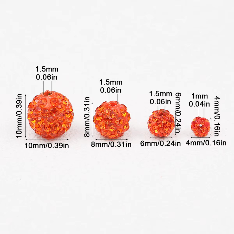 Tonperlen, 4-10mm, Orange-Rot, DIY-Schmuck - Bild 2