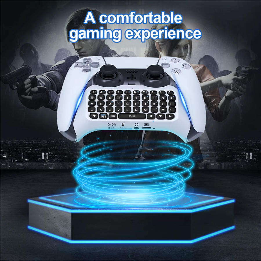 JYS-P5121 Drahtlose Bluetooth-Tastatur für PS5-Controller in Schwarz mit integriertem Lautsprecher für Voice-Chat und Texting - Bild 2