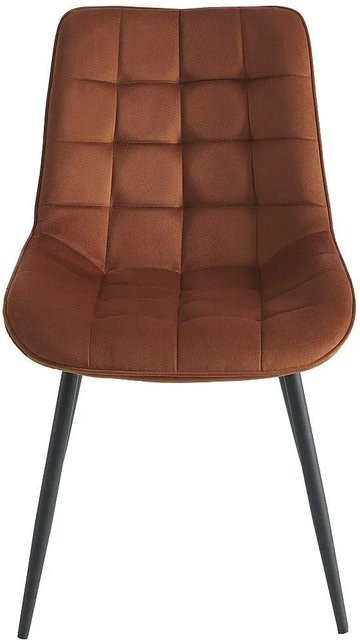 Vente-unique Stuhl Ollua in Terracotta aus Samt und Metall mit einer Breite von 49,5 cm - Bild 1