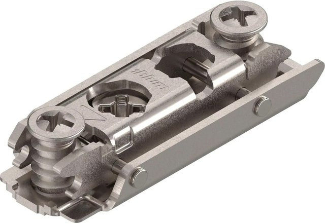 Blum Exzenter-Montageplatte Clip Gerade aus Stahl in Nickeloptik mit 0 mm Distanz - Bild 1