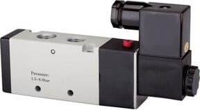 Riegler 5/2-Wegeventil elektropneumatisch 4V monostabil, G 1/2, 230 V, 50 Hz, Farbe: Silber - Bild 1