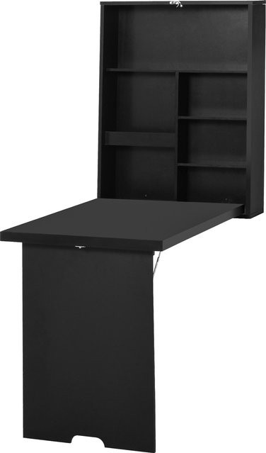 HOMCOM Wandklapptisch Klappschreibtisch mit Tafel in Schwarz, B/T/H: 94,5 x 60 x 147 cm - Bild 1