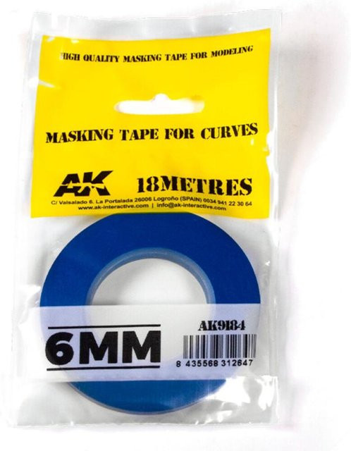 AK Interactive Blue Masking Tape für Kurven, Breite: 6 mm - Bild 1