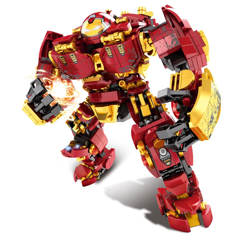 Fondjoy Marvel Iron Man Superhelden Bausteine-Set mit 600 Teilen als DIY Roboter-Modell und Actionfigur aus Kunststoff - Bild 4