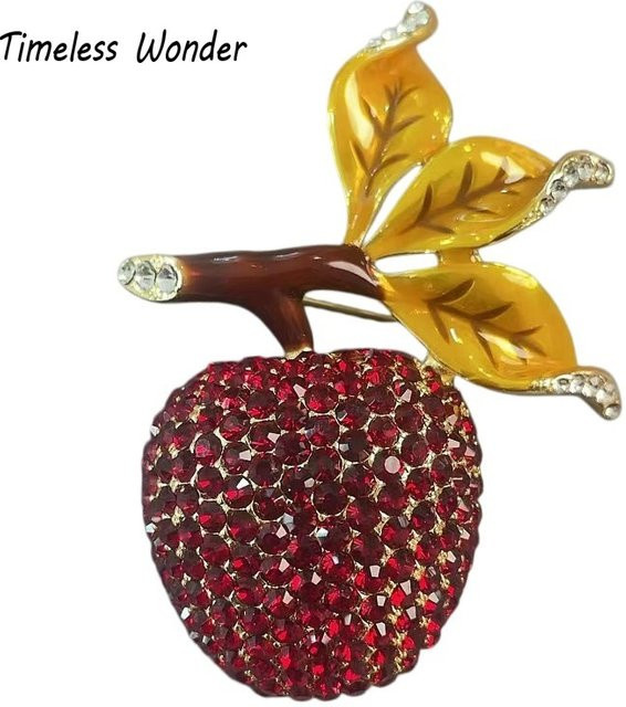 Timeless Wonder Apfel-Brosche, Emaille, Zirkonia, Damen - Bild 1