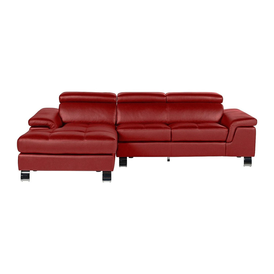 Vente-unique Sofa Mishima in L-Form aus Kunstleder in Rot mit Breite: 258 cm - Bild 2