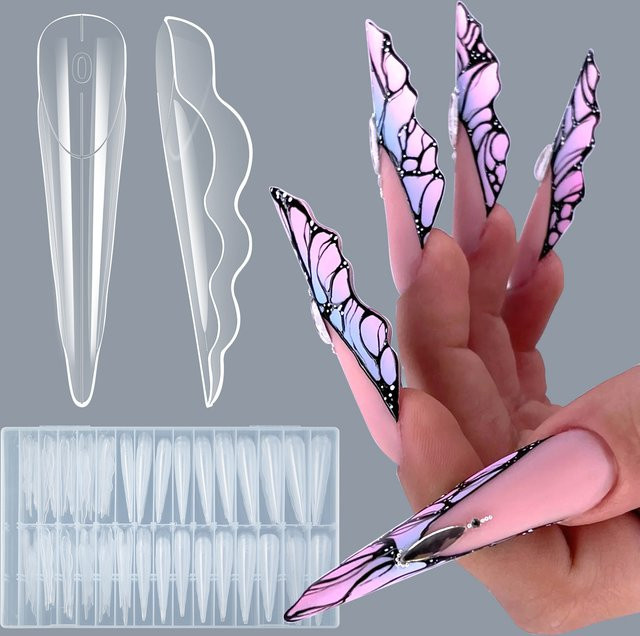 Misscheering Schmetterlings-Nagel-Dualformen, 150 Stück, Transparent - Bild 1