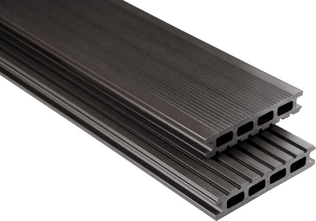 Kovalex WPC Terrassendiele Glatt Graubraun B/H/L: 14,5 cm x 2,6 cm x 380 cm - Bild 1