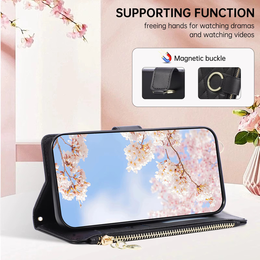 KELAPA Crossbody-Brieftaschenhülle für Google Pixel 7 8 9 10 Pro XL 7A 8A 9A als Flip-Lederhülle mit Kartenfächern und Standfunktion in Schwarz oder Lila - Bild 3