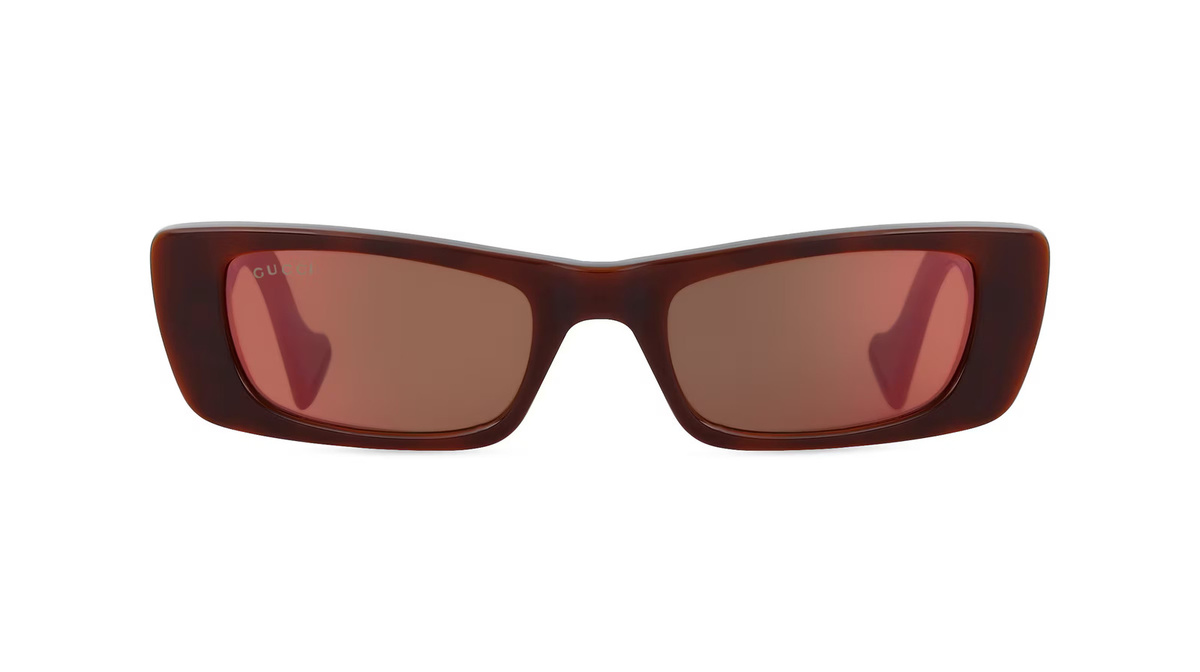 Gucci GG0516S Sonnenbrille, Vollrand, quadratisch, Acetat, Unisex, braun, rot - Bild 1