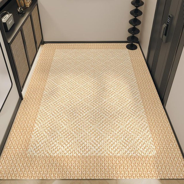 Nordic Retro Eingangstürmatte in Beige, rutschfester und verschleißfester Schmutzfangteppich aus Polyester und Kokos, B/B: 80 x 120 cm - Bild 1