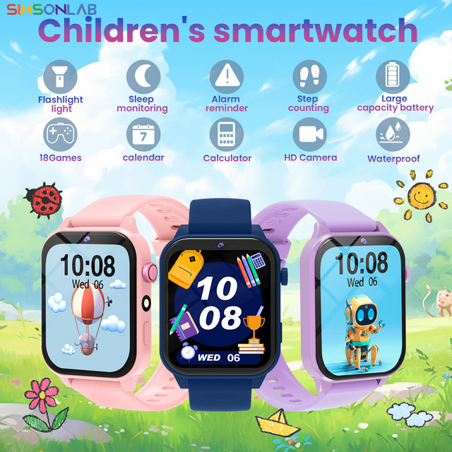 SIMSONLAB Smartwatch, Blau, Kunststoff, Kinder - Bild 1