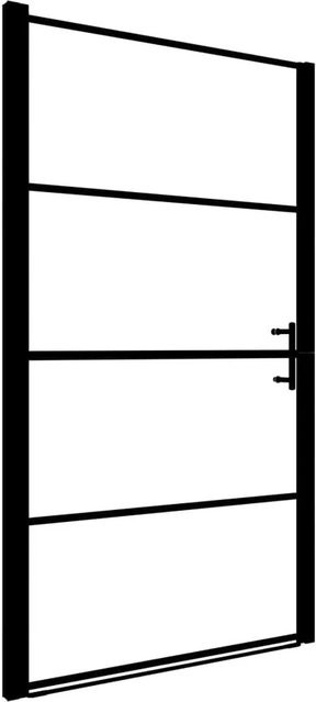 vidaXL Duschtür aus mattem Hartglas in Schwarz, B/H: 81 x 195 cm - Bild 1