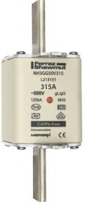 Mersen NH-Sicherungseinsatz SF Größe 3 gG 315A/500V KM NH3GG50V315 in Silber - Bild 1