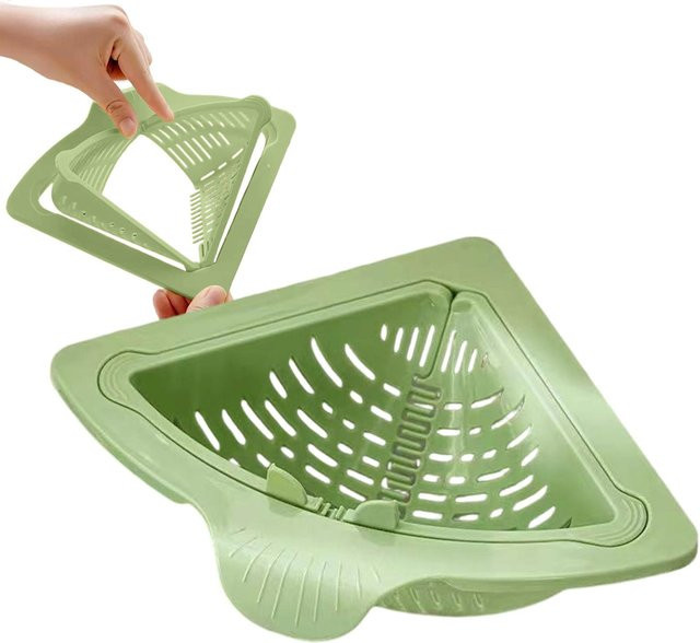 Magnetischer Waschbecken-Abflusskorb als Lebensmittelfänger und Schwammhalter in Grün - Bild 1
