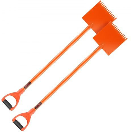 VEVOR Shingle Shovel Set aus 45# Stahl mit D-Griff in Orange, 2er Pack Dachschindelschaufel zum Entfernen von Schindeln und Nägeln - Bild 1