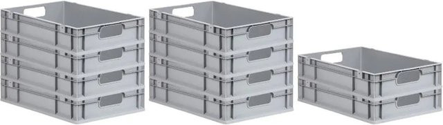 PROREGAL Spar Set 10x Eurobox Nextgen Economy Transportboxen Grau H x B x T: 12 x 40 x 60 cm - Bild 1